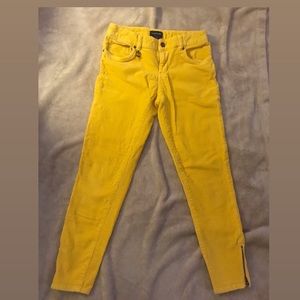 Ralph Lauren yellow skinny corduroy pants